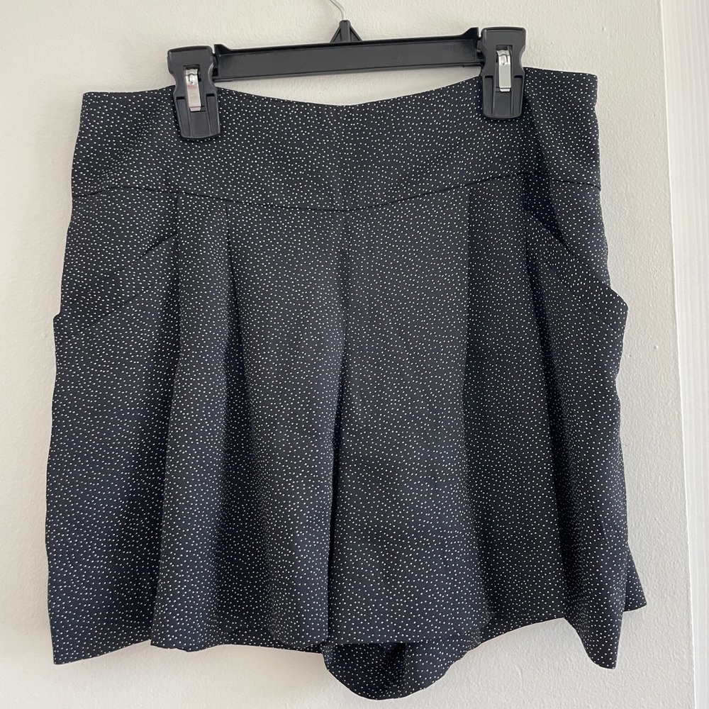 Loft Black Flow Shorts with Pockets and White Polka Dots